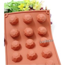 Gy Atelier Siliko World Silikon Çikolata Kek Muffin Kalıbı Elmas Desen, Kırmızı