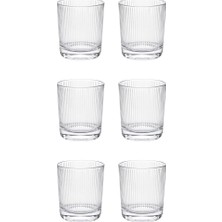 Gy Atelier Berrak 13938-1 6'li Ince Çizgili Cam Kahve Yanı Su Bardak Seti – 200 Ml/cc Meşrubat &amp; Ikram Bardağı