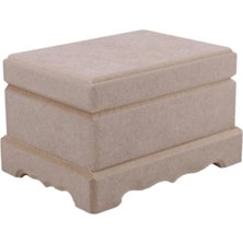 Gy Atelier Dikdörtgen Küçük Boy Boyasız Ham Ahşap Mdf Kutu, 11X15CM, Bej