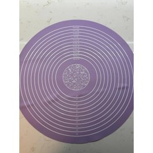 Gy Atelier Silikon Pişirme Pasta Mat Seti, Ölçülerle Hamur Açma Seti Silikon Yapışmaz Mat, Pasta, Kabuk, Kurabiye, Ekmek, Hamur Işleri, Makarna Için Mutfak Tezgah Matı Yuvarlak, Ölçülü (Mor)