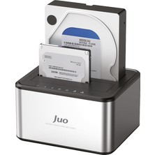 Gy Atelier JHD32 USB 3.0 Çift Yuvalı 2.5 ve 3.5 Inç Sata HDD SSD Offline Clone Docking Station Klon Fonksiyonlu Disk Istasyonu