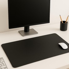 Gy Atelier Pu Deri Masa Matı, Dikişli Kenarlı, Çift Yönlü Kullanım, Büyük Boy, Ofis Için (Siyah Deri)