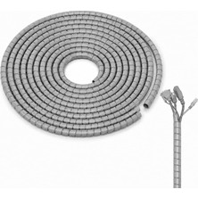 Gy Atelier Spiral Kablo Kanalı Kablo Düzenleyici Toplayıcı 30MM Genişlik 2 Metre Uzunluk Gri AL5472