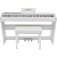 Gy Atelier Köhner SLP-225 Wh Dijital Konsol Piyano 88 Tuşlu Bluetooth Beyaz Tabure ve Kulaklık Dahil