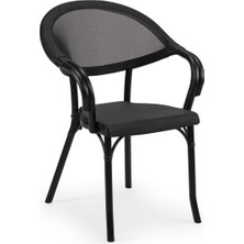 Gy Atelier Flash-N Polipropilen Kollu Sandalye Siyah Iskelet - Bahçe, Balkon, Teras, Havuz Kenarı, Iç ve Dış Mekan, Kafe, Restoran Için, Istiflenebilir, Uv Korumalı, Dayanıklı