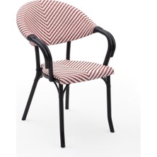 Gy Atelier Flash-N Polipropilen Kollu Sandalye Siyah Iskelet - Bahçe, Balkon, Teras, Havuz Kenarı, Iç ve Dış Mekan, Kafe, Restoran Için, Istiflenebilir, Uv Korumalı (Kırmızı Beyaz)