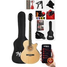 Gy Atelier XC-200NT Kesik Kasa Profesyonel Akustik Gitar 4/4, Naturel, Çanta Capo Askı Pena Hediyeli