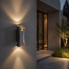 Gy Atelier Butterfly Modern LED Duvar Apliği 80X100X220 mm IP65 Alüminyum Dış Mekan Bahçe Balkon Teras Villa Cephe Aydınlatması 3000K Antrasit