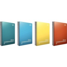 Gy Atelier Fresco Spiralli Pp Kapak A4 120 Yaprak Defter Seti, 4 Kareli 4 Çizgili, 8'li, Karışık Renkler