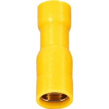 Powermaster PM-39075 4-6mm2 Kesit 25X8X8MM Soket Sarı Izoleli Kablo Pabucu (100'LÜ Paket)
