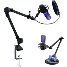 Tr X3R Rgb USB Condenser Profesyonel Mikrofon, Siyah