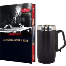 Gy Atelier Atatürk Ciltli Ajanda ve Kulplu Termos Bardak