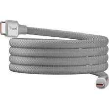 Trusmi Clıp-Go 240W Usb-C To Usb-C Manyetik Örgülü Hızlı Şarj ve Veri Kablosu 1 Metre