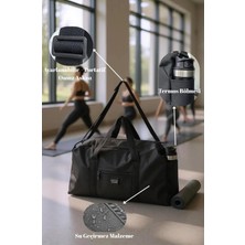Gy Atelier Unisex Spor ve Seyahat Çantası, Siyah, Polyester, 47X27X15 Cm, Termos Bölmeli, Ayarlanabilir Omuz Askılı, Su Geçirmez