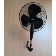 Gy Atelier Depolife Duvar Montajlı Hava Vantilatörü 3 Kademe Hız Ayarlı Pervane Sağ Sol Dönme 45W Siyah Renk