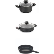Tr Granit Indüksiyonlu Tencere ve Tava Seti 5 Parça 24 cm Ornella
