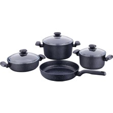 Tr Granit Indüksiyonlu Tencere ve Tava Seti 7 Parça Ornella 24 cm
