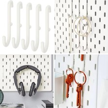 Gy Atelier Ikea Skådis 5 Adet 6 cm Çok Amaçlı Pano Parçası Çelik Kanca Askı, Beyaz