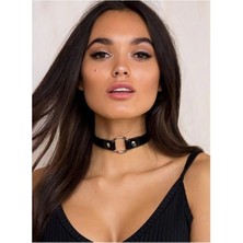 Keyifli Moda Deri Bayan Halkalı Boyunluk TG275392