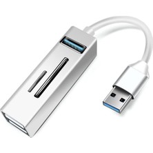 Tr Pc USB Çoklayıcı 3.0 Hub USB To USB 5in1 Port Hızlı Aktarım 5gbps USB Hafıza Kart Okuyucu