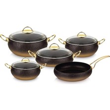 Tr O.m.s Collection 9 Parça Granit Küre Model Tencere Seti