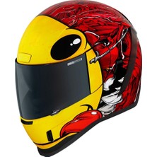 Icon Airform Brozak Mıps Kapalı Motosiklet Kaskı Kırmızı  Sarı