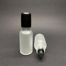 Gy Atelier 20 ml Buzlu Cam Roll On Şişesi, Siyah Kapaklı Cam Esans Şişesi 20 cc x 3 Adet