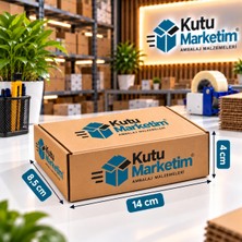 Kutu Marketim 14X8,5X4  cm 25 Adet -Kilitli E-Ticaret Kargo Kutusu -Internet Kutusu 0.25 Ds