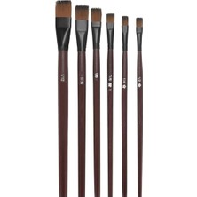 Gy Atelier Hobialem Fırça Seti-1, Yağlı Boya Fırçası, 6 Lı Set, Resim Fırçası, Akrilik Boya Fırçası, Yassı Fırça