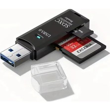 Tr USB 3.0 Micro Sd Tf Kart Bellek Okuyucu 2'si 1 Arada Kart Okuyucu - CZ50