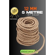12 mm 5 Metre Jüt Halat Dekoratif Hasır Ip Urgan Süs