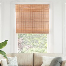 Gy Atelier Chıcology Bambu Roma Perde, Işık Süzgeçli, Sincap Kahverengi, 73.7 cm G x 162.6 cm Y, Premium Kalite