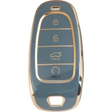 Gy Atelier Autohan Keys Lüx Tucson Santa Fe Anahtar Kılıfı, Gold Altın ve Gri Renk, 2021-2022 Model Nano Koruyucu Kaplama