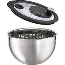 Gy Atelier Rösle Salata Kurutucu, Yüksek Kaliteli Sapan, Krank Tahrikli Kapak Dahil 4:1 Vites, Paslanmaz Çelik 18/10, Parlak/mat, Bulaşık Makinesinde Yıkanabilir, 24 cm Çap, 27 x 25,5 x 18,5 cm