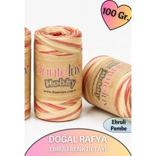 Renk 100 Gram Doğal Rafya (Yumuşak Örüm Özelliği, Özel Seri Renkler) Pembe