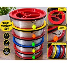 Sazan Yemleme Kasnağı – 5 Adet Renkli Hazır Misinalı, Iğneli ve Boncuklu Pratik Olta Takımı Seti