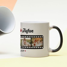 Çılgıntrend Kişiye Özel Fotoğraflı Sihirli Kupa Bardak - Isimli ve Sinema Şeridi Tasarımlı Renk Değiştiren Kupa