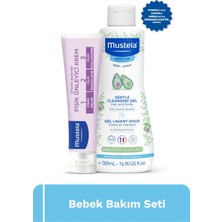 Mustela Bebek Bakım Seti 500 ml Doğal İçerikli Pişik Önleyici Krem ve Nazik Temizleme Jeli
