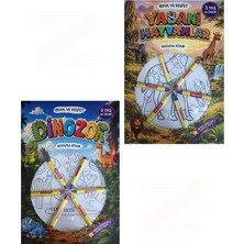 Parıltı Yayınları Boya ve Keşfet Yabani Hayvanlar Dinozor Boyama Kitabı 2 Kitap Set (3 Yaş ve Üzeri)
