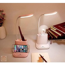 Technosmart Telefon Tutucu Şarj Edilebilir LED Masa Lambası Dokunmatik USB Portlu Güç Kaynağı Beyaz