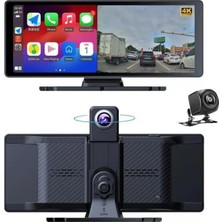 GA83 10 Inç 4K Dvr Araç Içi Elle Dönen Kamera ve Geri Görüş Carplay Android Auto Fm Radyo