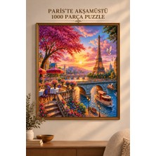 Farbu Oyuncak Paris'te Akşamüstü 1000 Parça Puzzle Eyfel Kulesi Manzaralı Yüksek Baskı Kaliteli 48 x 68 cm Puzzle