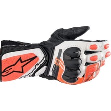 Alpinestars SP-8 V3 Korumalı Motosiklet Eldiveni Siyah  Beyaz  Parlak Kırmızı