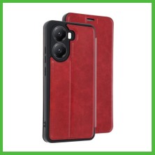 Bezos Poco X7 Pro Uyumlu Kılıf Flip Cover - Kırmızı Arz