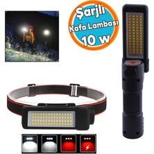 Kafa Feneri Kafa Lambası 10W Güçlü Işık Uzun Menzil USB Şarjlı Ledli Işık Su Geçirmez Kamp El Feneri