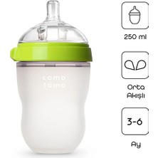 Comotomo Antikolik Silikon Biberon 250 ml 3-6 Ay Yeşil