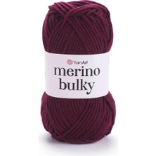 Merino Bulky Vişne Çürüğü Kışlık Kalın El Örgü Ipi 577