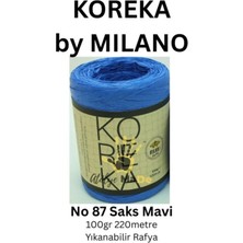 By - 87 Saks Mavi Tek 100GR 220METRE Yıkanabilir Rafya