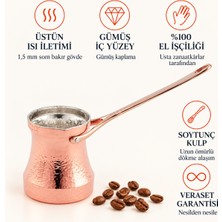 Soy Türkiye Soy 440 ml Gümüş Kaplama Bakır Türk Kahvesi Cezvesi – Sağ El