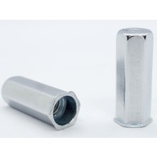 Kazey Teknik M8 Paslanmaz Altıgen Flanslı Sızdırmaz (Kapalı-Kör) Somun Perçin Inoks A2-304